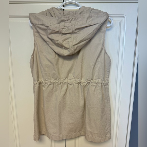 Drawstring Waist Military Hoodie Vest - Picture 2 of 2